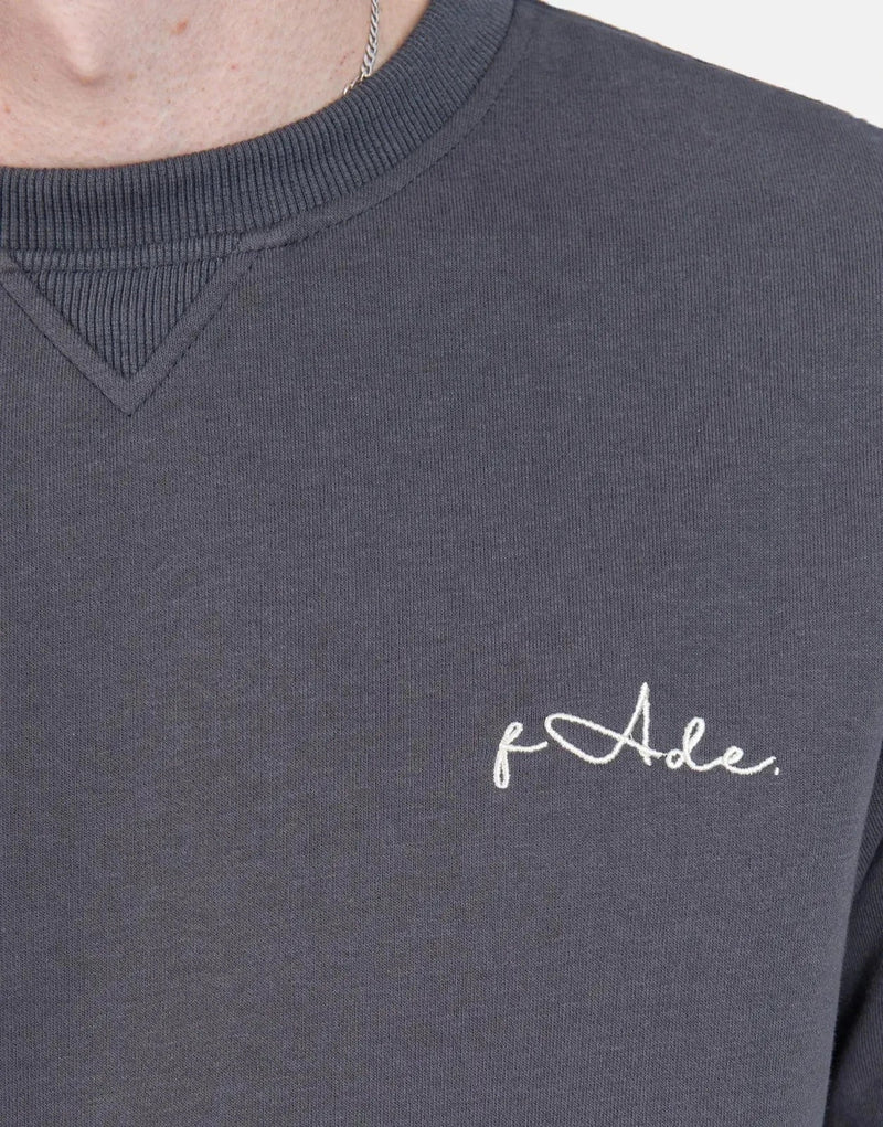 Premium Men's Fade Signature Grey Sweatshirt: Slim Fit, Cotton Blend, Embroidered Logo