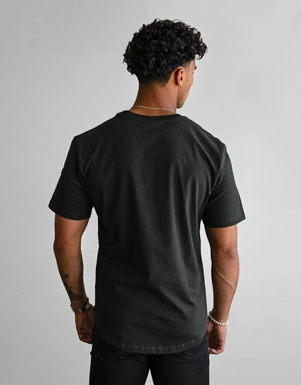 Fade Men's Still Green Slim Fit Crew Neck Premium Cotton Blend T-Shirt