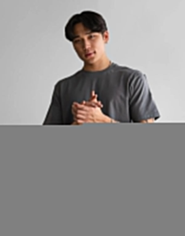 Fade Still Grey Men's Crew Neck T-Shirt – Premium Cotton Elastane Blend