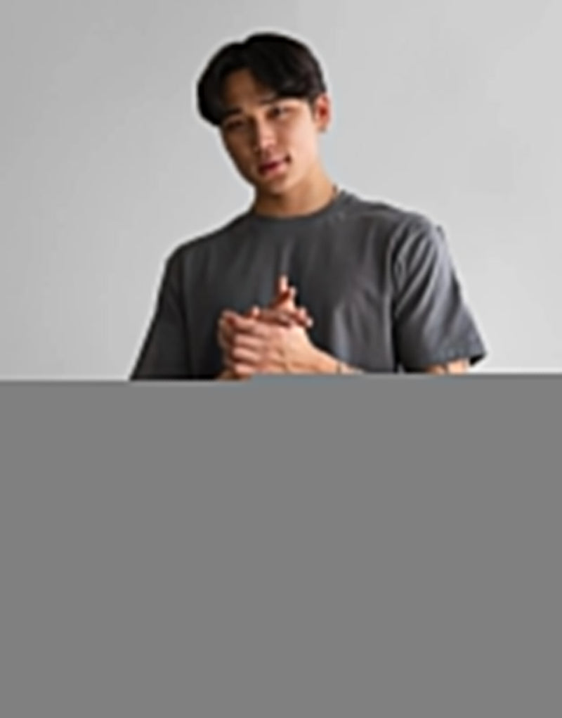 Fade Still Grey Men's Crew Neck T-Shirt – Premium Cotton Elastane Blend