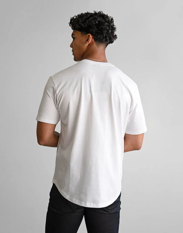 Fade Still White T-Shirt: Premium Cotton Elastane Blend, Slim Fit Comfort