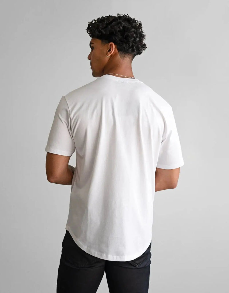 Fade Still White T-Shirt: Premium Cotton Elastane Blend, Slim Fit Comfort