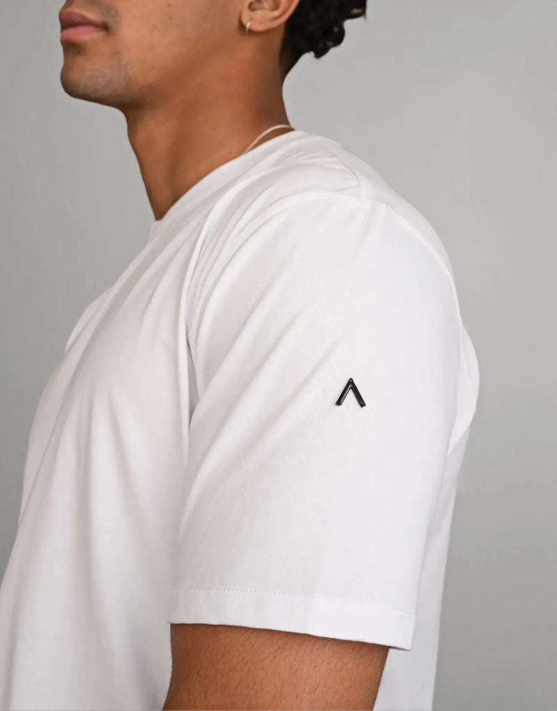 Fade Still White T-Shirt: Premium Cotton Elastane Blend, Slim Fit Comfort