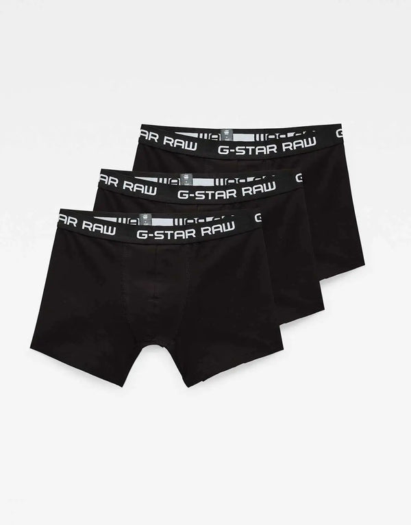 G-Star RAW Men's Comfortable 3-Pack Black Trunk Underwear Set