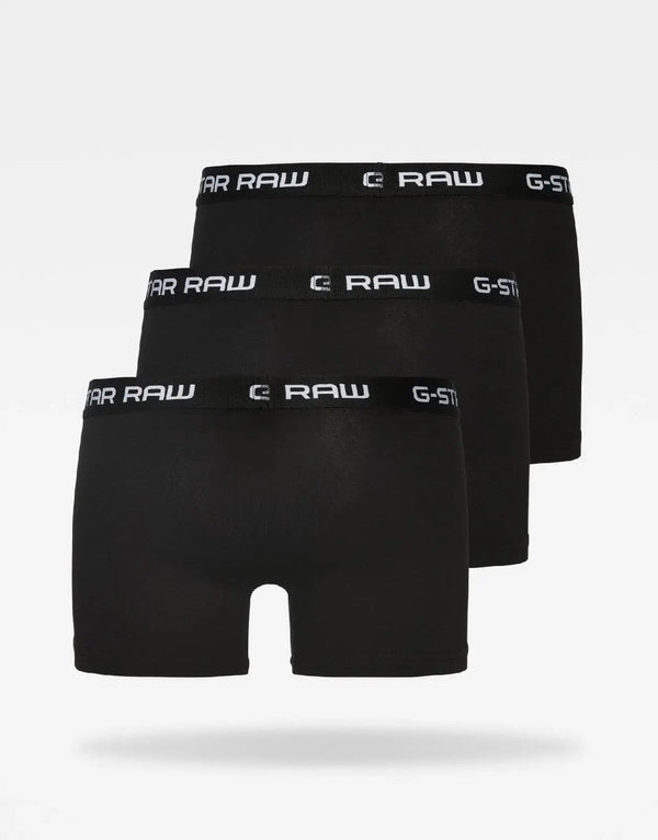G-Star RAW Men's Comfortable 3-Pack Black Trunk Underwear Set