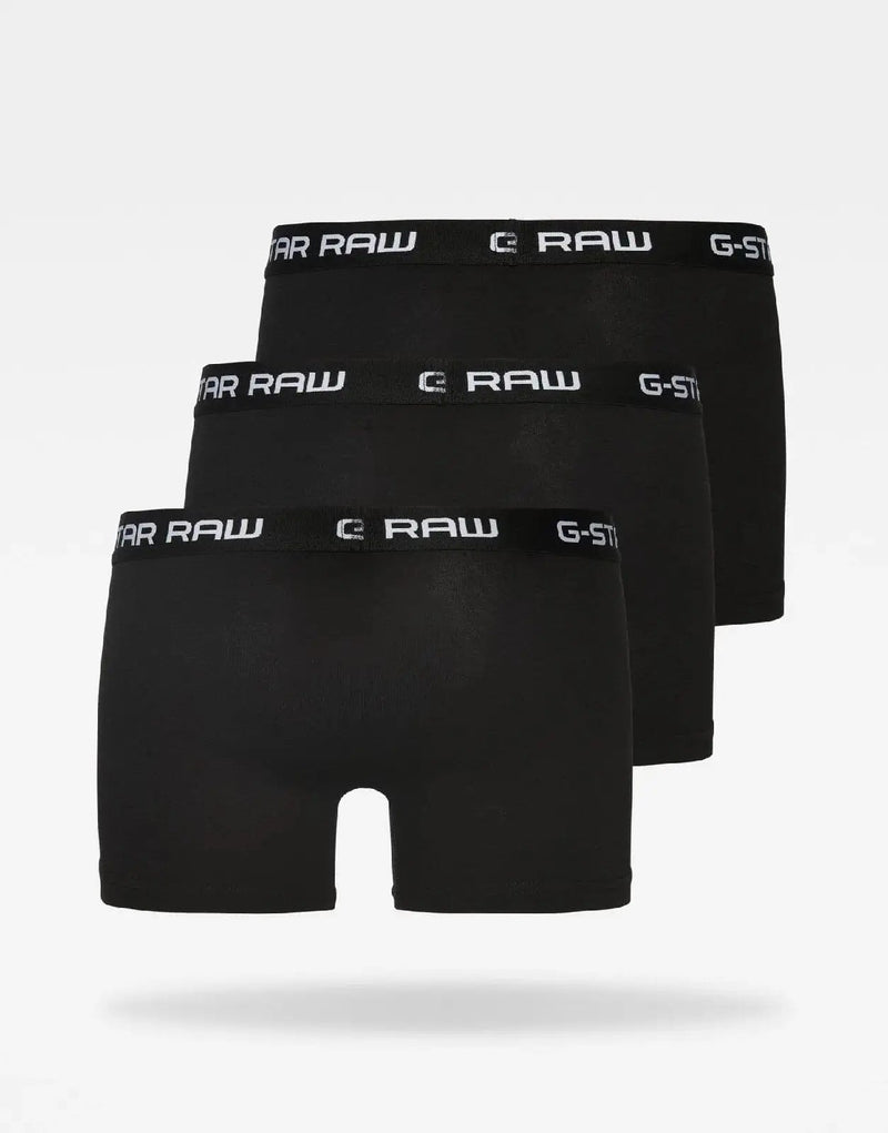 G-Star RAW Men's Comfortable 3-Pack Black Trunk Underwear Set