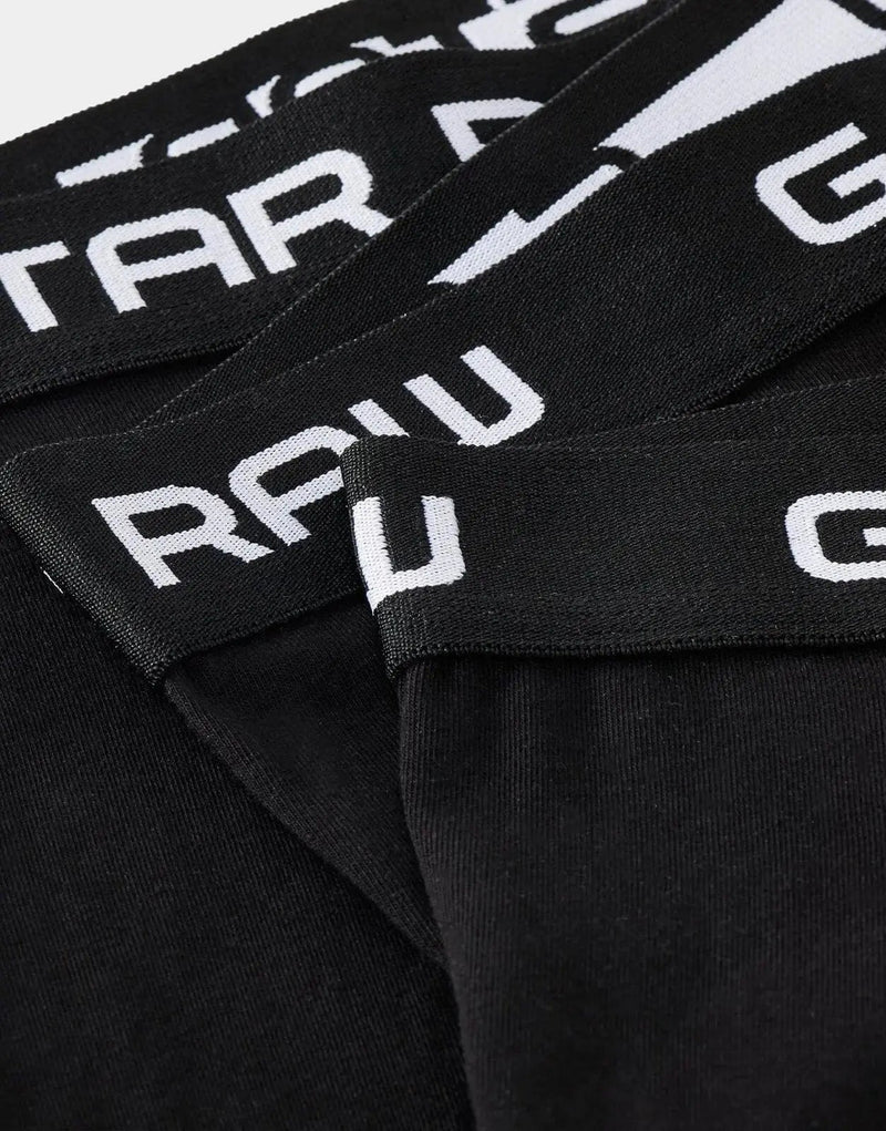 G-Star RAW Men's Comfortable 3-Pack Black Trunk Underwear Set
