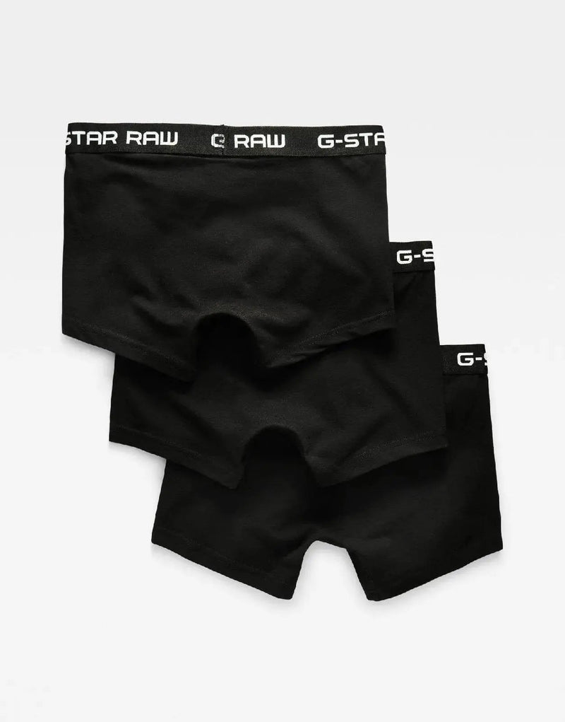 G-Star RAW Men's Comfortable 3-Pack Black Trunk Underwear Set