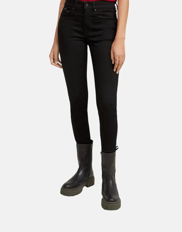 G-Star RAW 3301 Women's High-Waist Pitch Black Skinny Jeans with Excellent Stretch