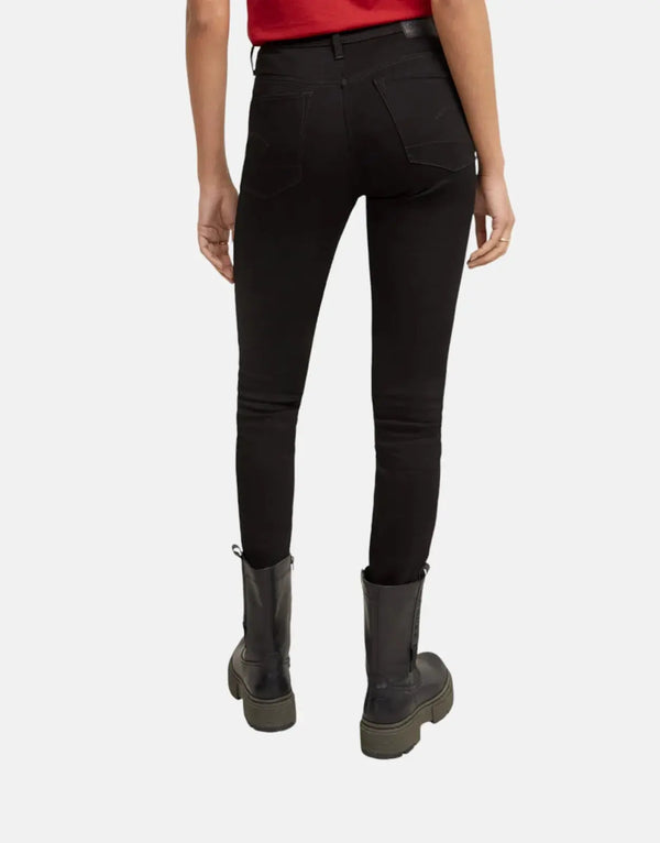 G-Star RAW 3301 Women's High-Waist Pitch Black Skinny Jeans with Excellent Stretch
