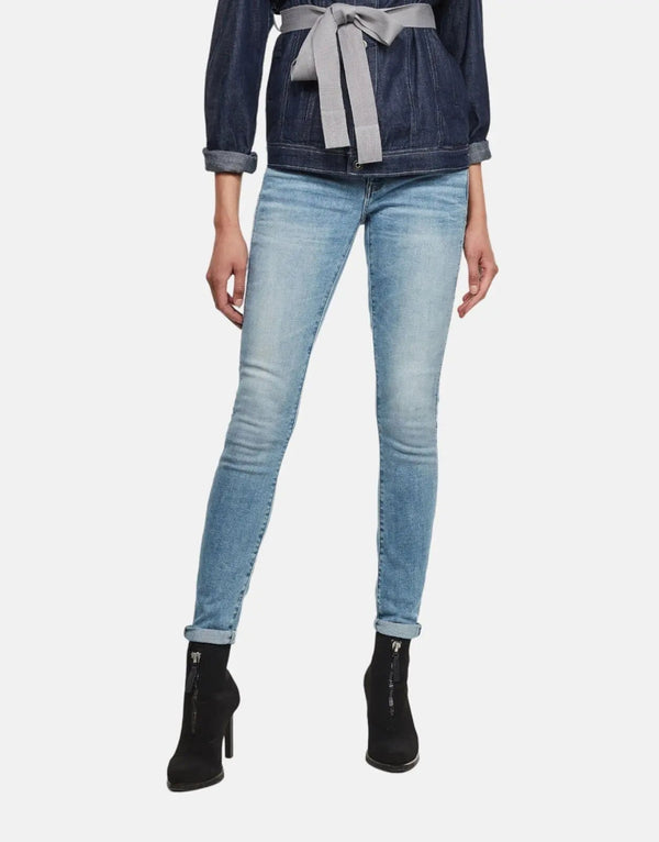 G-Star RAW 3301 Skinny Jeans, Indigo Age Wash, Flattering Fit, Premium Denim