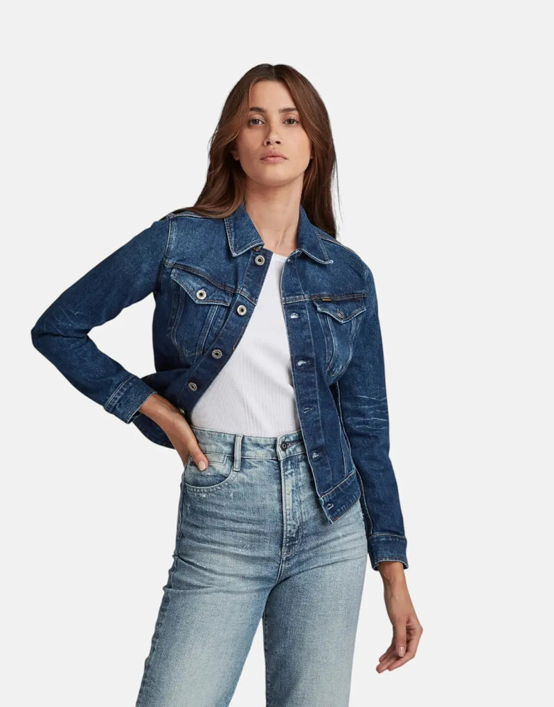 G-Star RAW 3301 Women's Slim Fit Faded Stone Denim Jacket: Authentic Style
