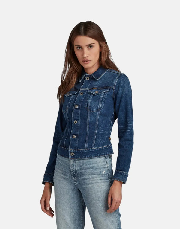 G-Star RAW 3301 Women's Slim Fit Faded Stone Denim Jacket: Authentic Style
