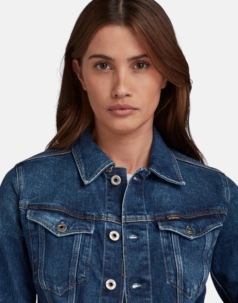 G-Star RAW 3301 Women's Slim Fit Faded Stone Denim Jacket: Authentic Style