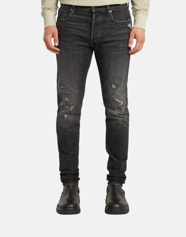 G-Star RAW Slim Fit Worn Black Metal Jeans, Classic 5-Pocket Design