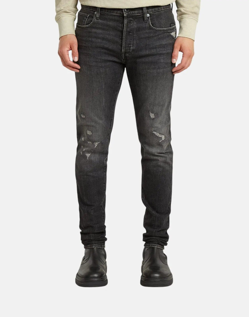 G-Star RAW Slim Fit Worn Black Metal Jeans, Classic 5-Pocket Design