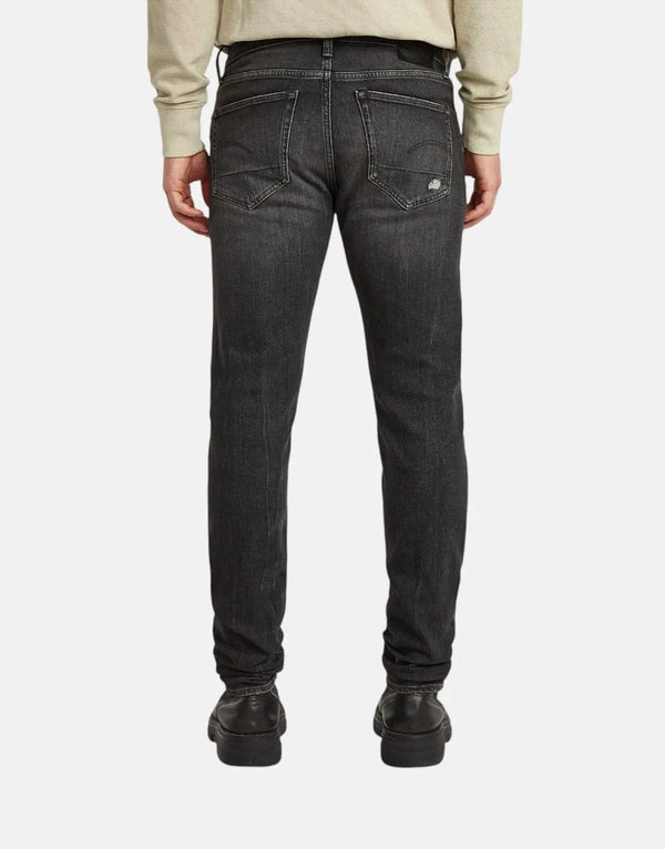 G-Star RAW Slim Fit Worn Black Metal Jeans, Classic 5-Pocket Design