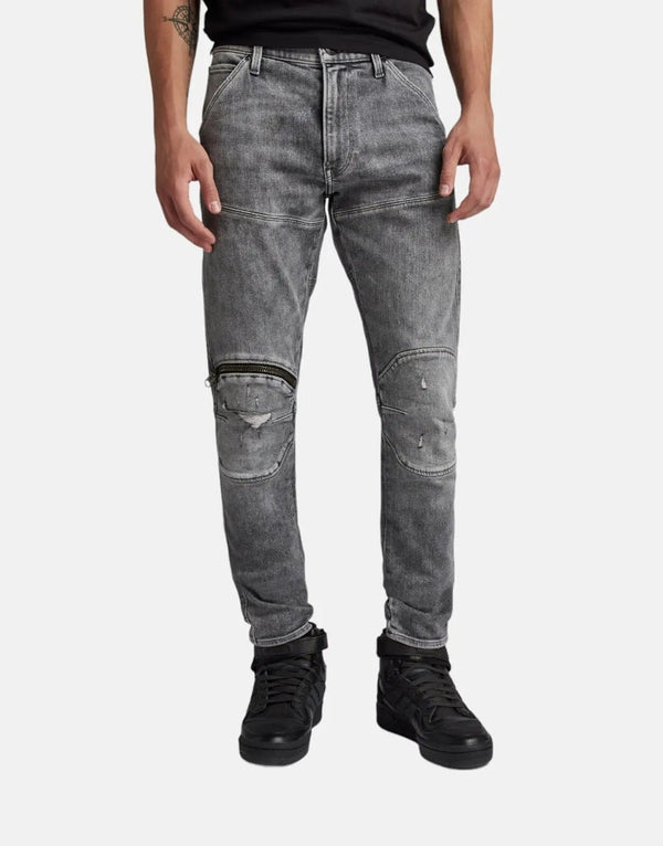 G-Star RAW 5620 3D Zip Knee Skinny Jeans for Men, Stretch Grey Denim