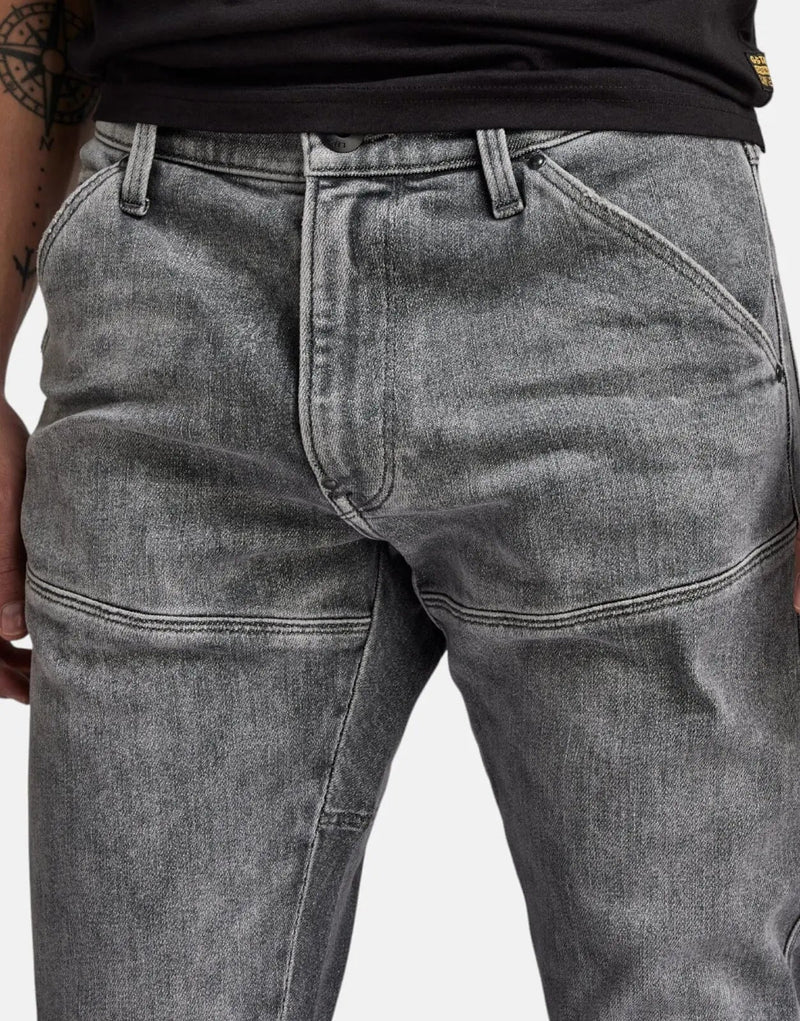 G-Star RAW 5620 3D Zip Knee Skinny Jeans for Men, Stretch Grey Denim