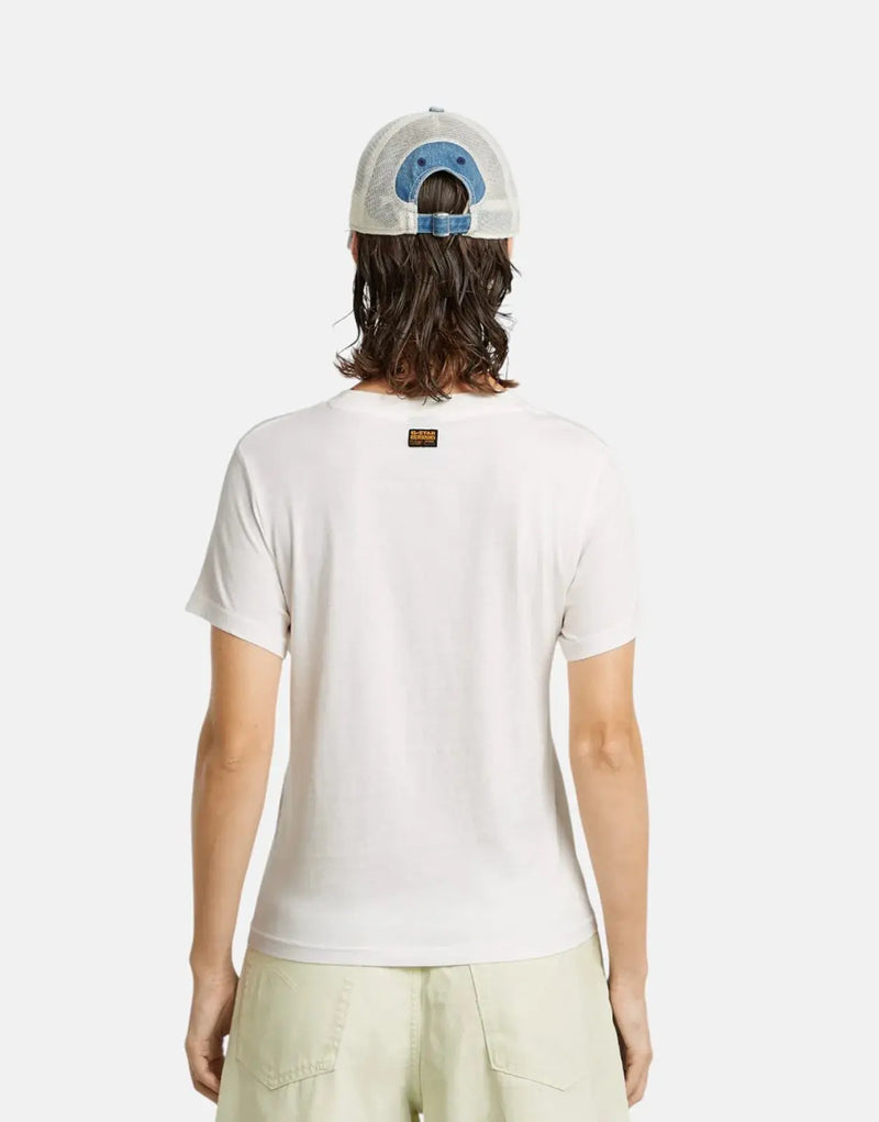 G-Star RAW Women's Organic Cotton Adjustable Slim Fit T-Shirt White