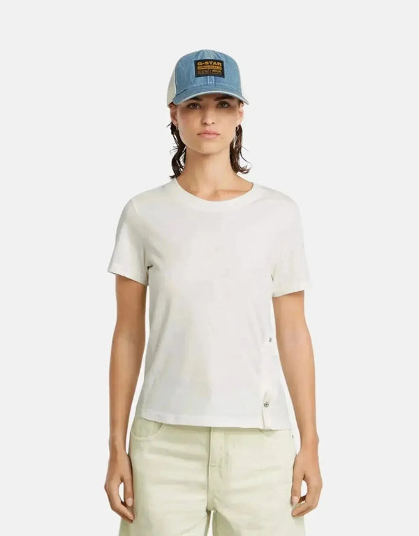 G-Star RAW Women's Organic Cotton Adjustable Slim Fit T-Shirt White
