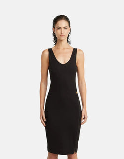 G-Star RAW Women's Asymmetric Zip Black Organic Cotton Slim Fit Midi Dress