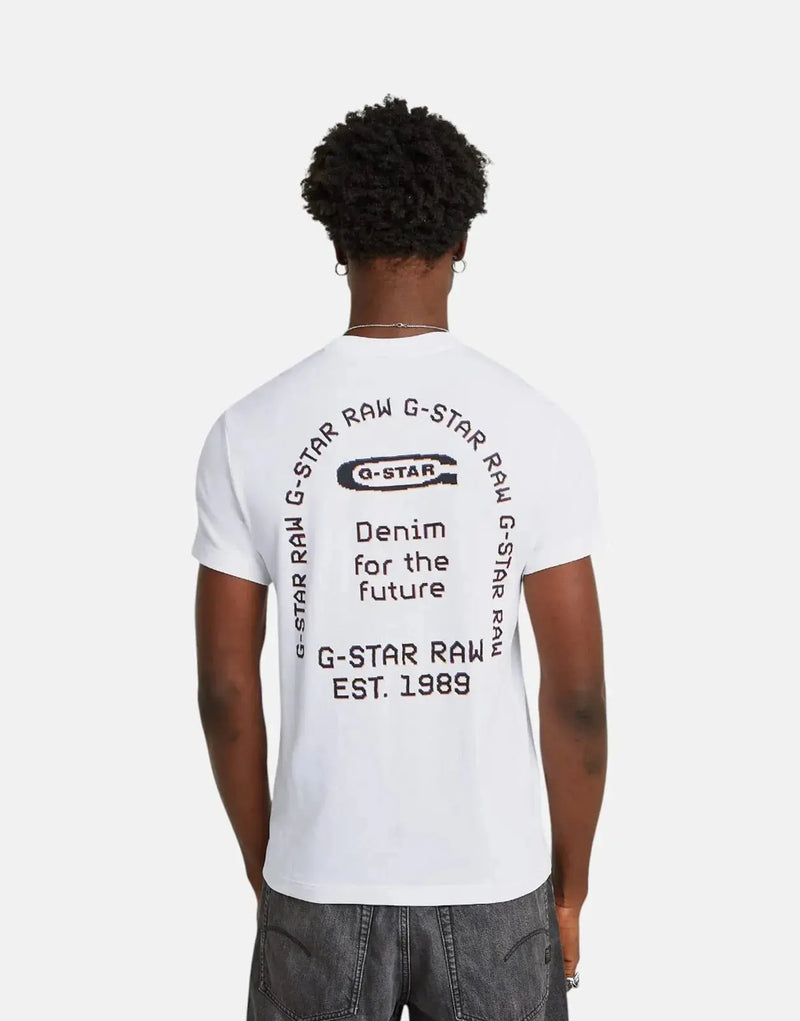 Premium G-Star RAW Back Arch Graphic T-Shirt - Organic Cotton White Tee