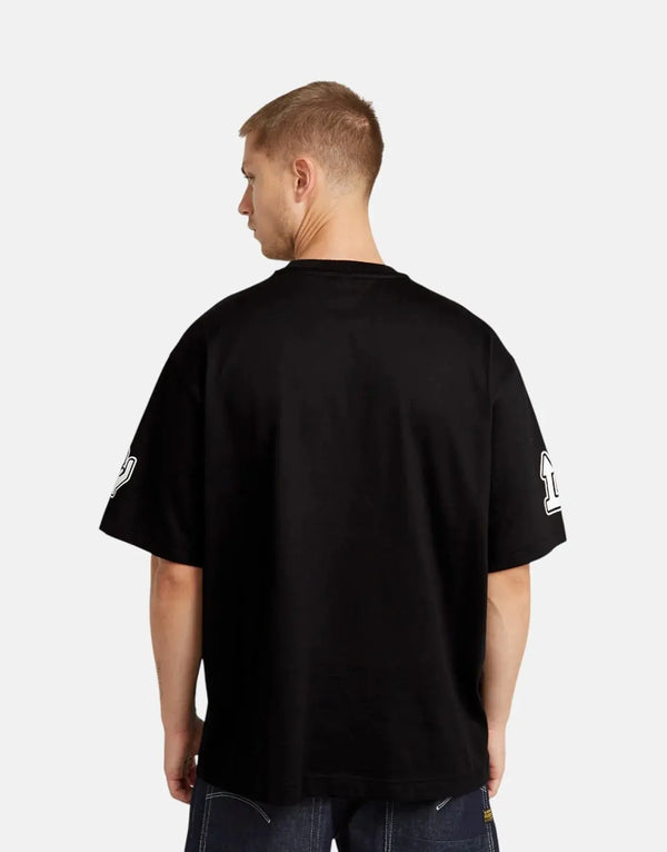 G-Star RAW Men's Barcode Boxy T-Shirt: Organic Cotton, Oversized Fit, Black