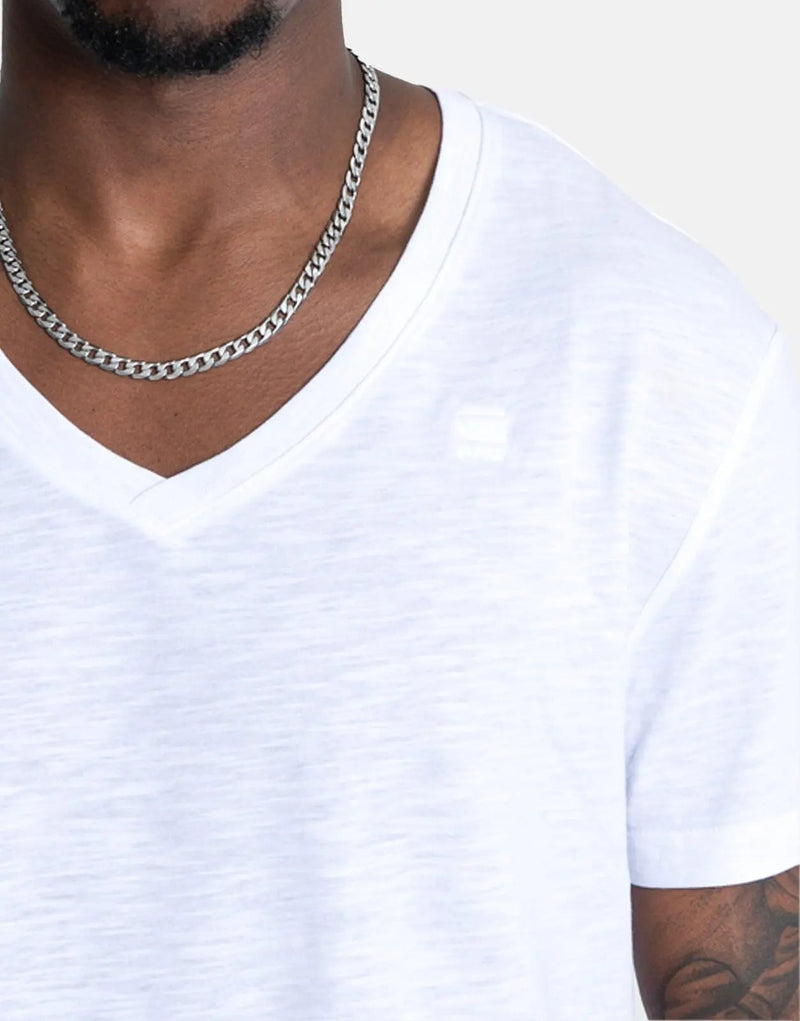 G-Star RAW Men's Base V-Neck White T-Shirt 2-Pack: Premium Cotton Comfort