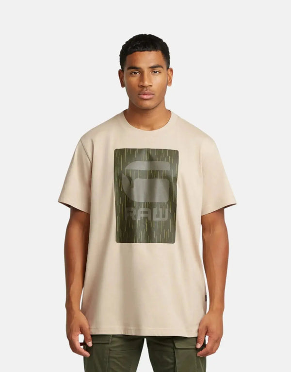 Premium G-Star RAW Men's Organic Cotton Loose Fit Graphic T-Shirt, Brick