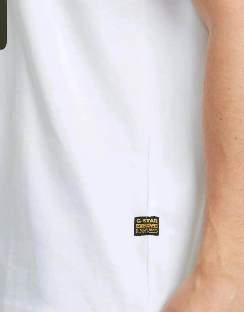 G-Star RAW Burger Box Rain Loose Fit Organic Cotton White Graphic Tee