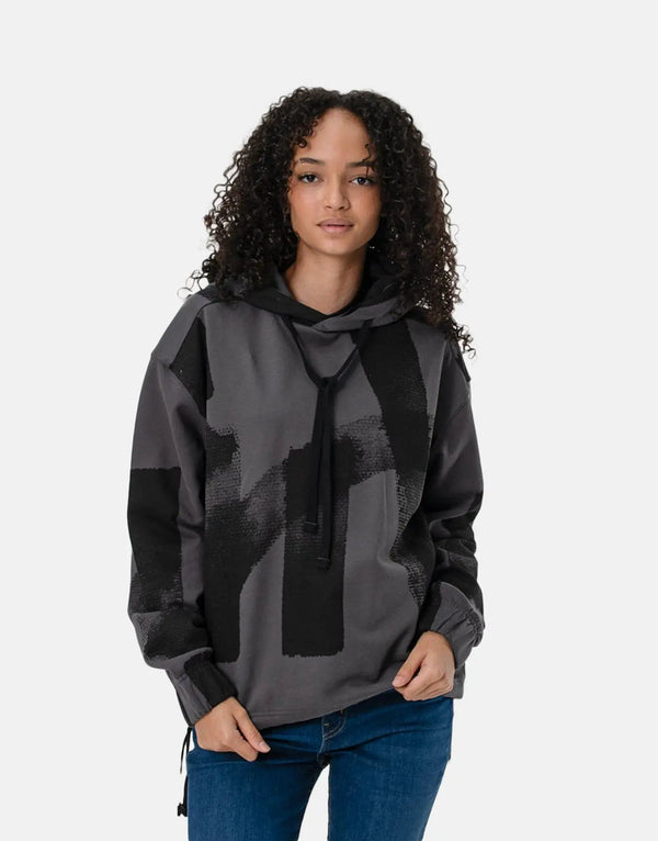 Luxurious G-Star RAW Calligraphy Loose Hoodie - Grey Asphalt Comfort Style