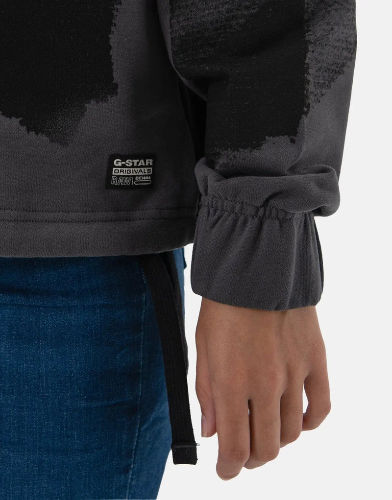 Luxurious G-Star RAW Calligraphy Loose Hoodie - Grey Asphalt Comfort Style