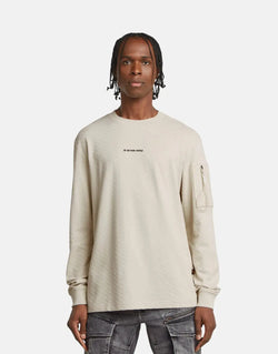 G-Star RAW Men's Organic Cotton Jacquard Pocket T-Shirt Sweater Hybrid