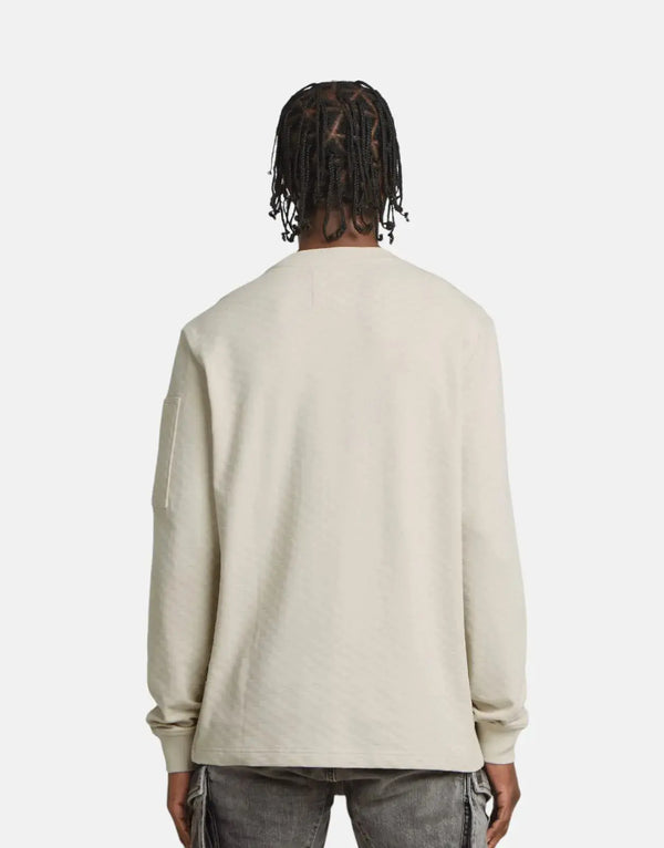 G-Star RAW Men's Organic Cotton Jacquard Pocket T-Shirt Sweater Hybrid
