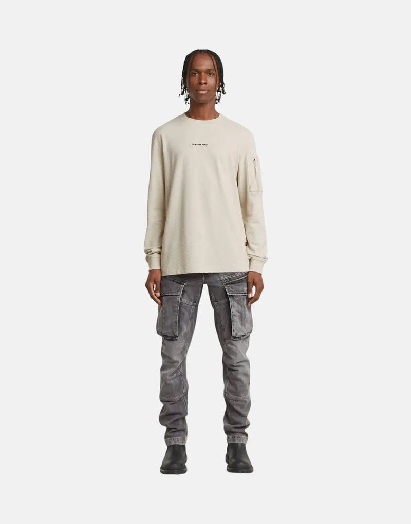 G-Star RAW Men's Organic Cotton Jacquard Pocket T-Shirt Sweater Hybrid