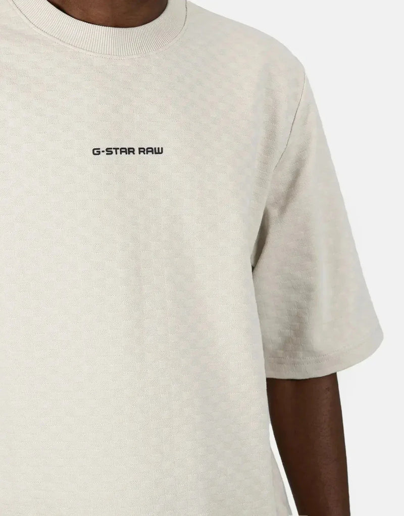 G-Star RAW Men's Checquard Tweeter Half-Sleeve Whitebait T-Shirt
