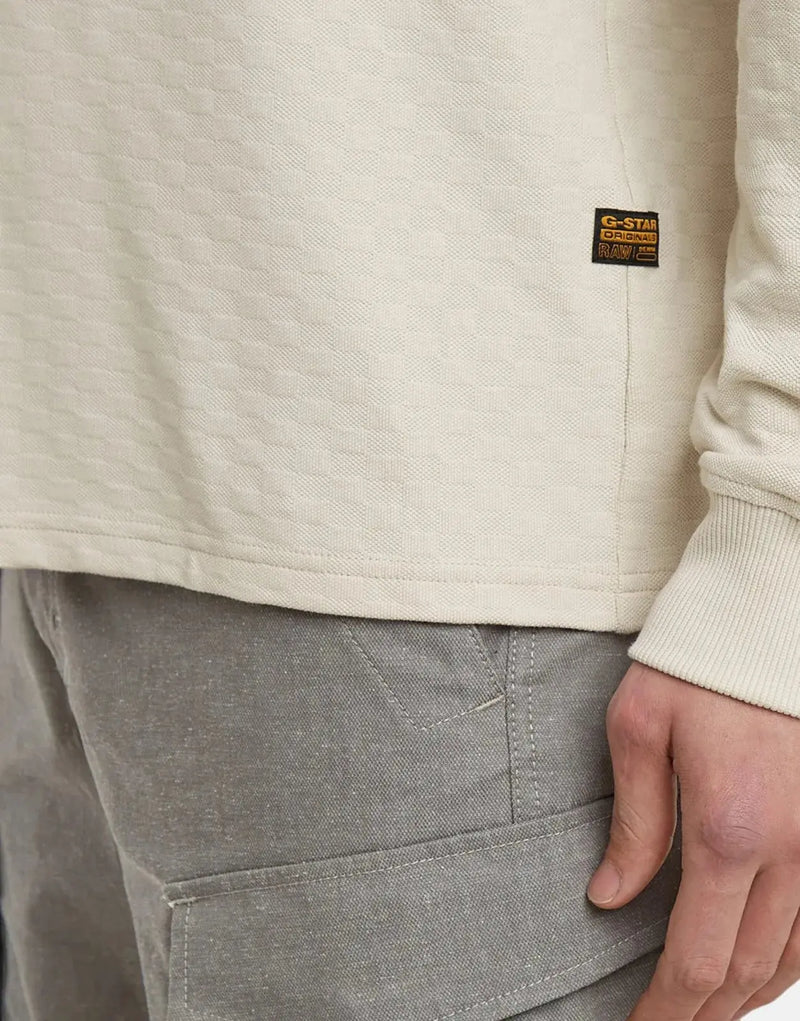 G-Star RAW Men's Checquard Tweeter Half Zip Sweatshirt - Whitebait Comfort Style