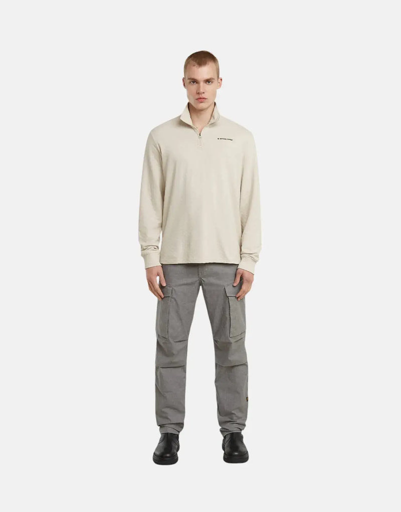 G-Star RAW Men's Checquard Tweeter Half Zip Sweatshirt - Whitebait Comfort Style