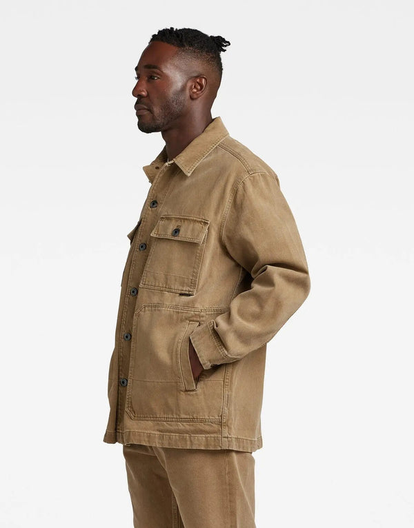 G-Star RAW Men's Sustainable Denim Chore Jacket with Utility Pockets