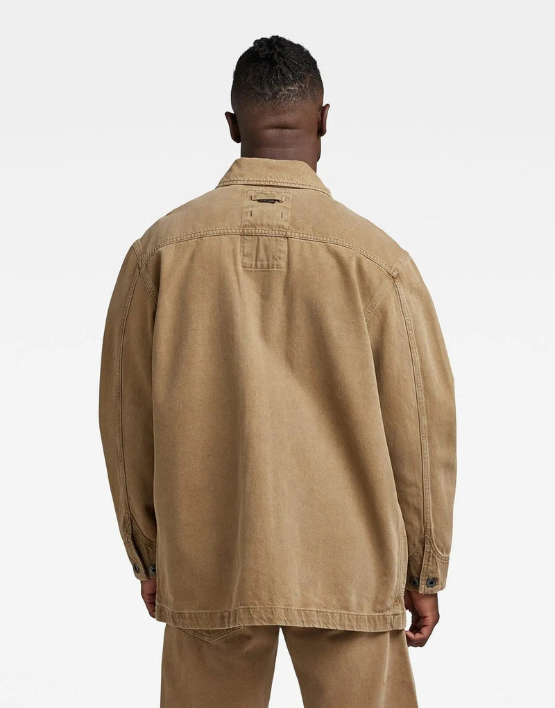 G-Star RAW Men's Sustainable Denim Chore Jacket with Utility Pockets