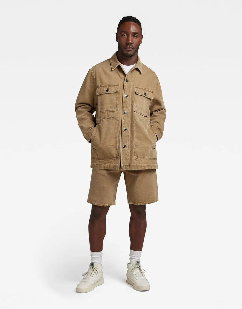 G-Star RAW Men's Sustainable Denim Chore Jacket with Utility Pockets