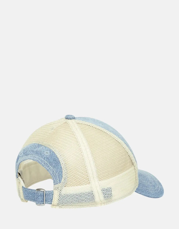 G-Star RAW Premium Denim Embroidered Baseball Trucker Cap - Faded Blue Mist