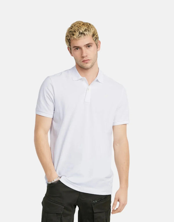 G-Star RAW Dunda Men's White Polo Shirt - Stretch Organic Cotton Pique