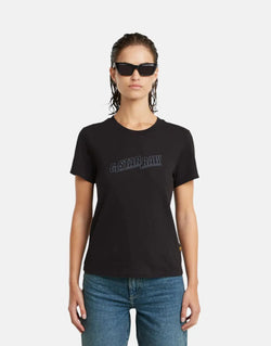 G-Star RAW Women's Embroidered Logo Black T-Shirt: Urban Style, Premium Comfort