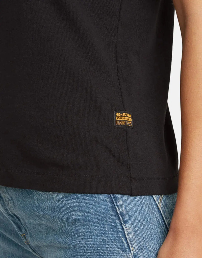 G-Star RAW Women's Embroidered Logo Black T-Shirt: Urban Style, Premium Comfort