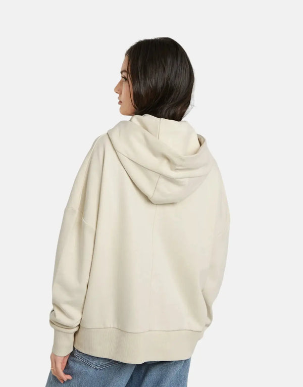 G-Star RAW Men's Embroidered Print Oversized Hoodie Chalk White Cotton Blend