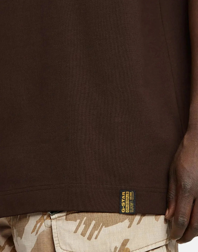 G-Star RAW Men's Essential Loose Fit Organic Cotton Deep Brown T-Shirt