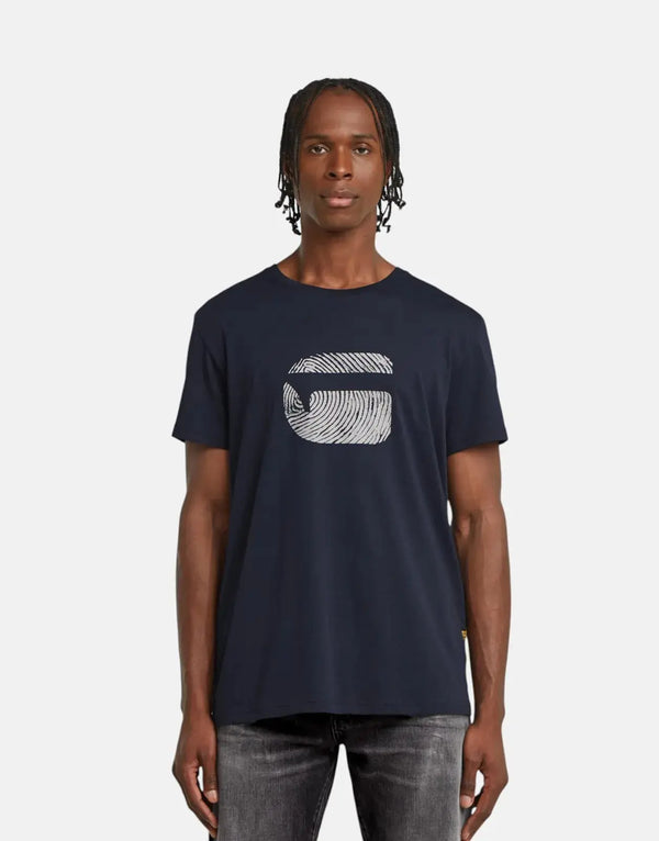 G-Star RAW Men's Organic Cotton Fingerprint Burger Salute Graphic T-Shirt