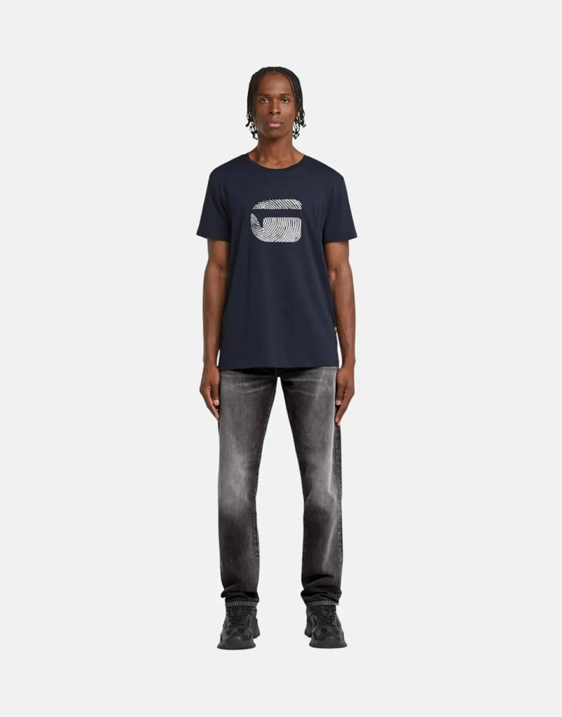 G-Star RAW Men's Organic Cotton Fingerprint Burger Salute Graphic T-Shirt